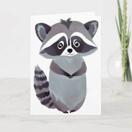 Cartão Mapache Respeitoso | Aquarela de Animal Fofo