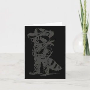 Cartão Mapache Vintage Caubói Caubói Mulher Panda Ocident