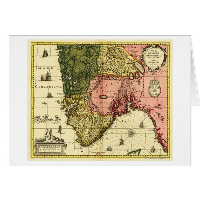 Cartão MapaNoruegaPanorâmicaNoruega (Frente Horizontal)