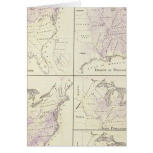 Cartão Mapas de recenseamento dos Estados Unidos em 1870