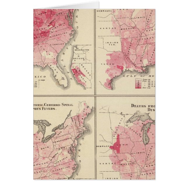 Cartão mapas de vitalidade dos Estados Unidos (Frente)