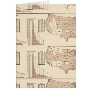 Cartão Mapas litográficos dos Estados Unidos
