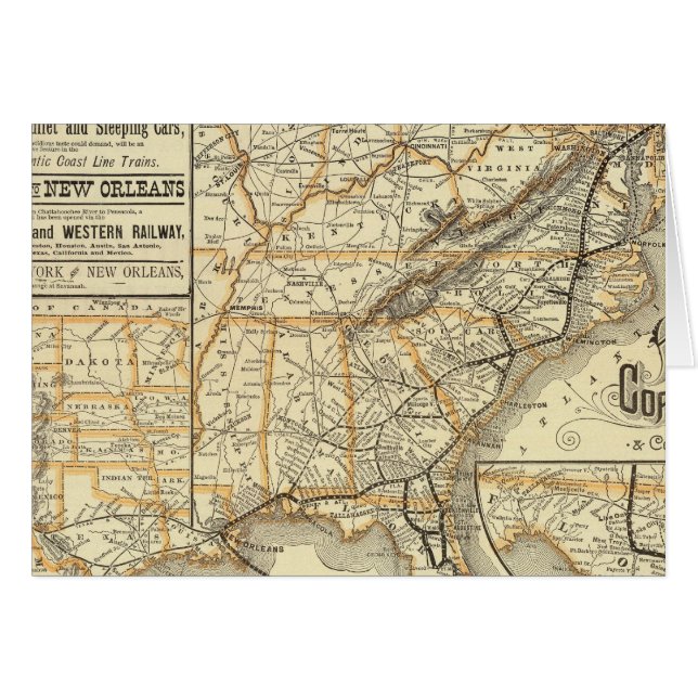 Cartão Mapear Linha Costeira Atlântica (Frente Horizontal)