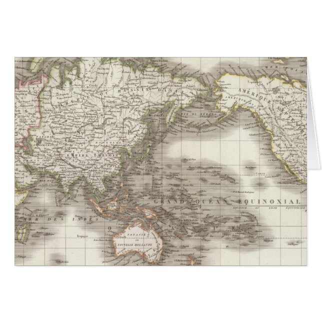 Cartão Mappemonde - Mapa do globo (Frente Horizontal)