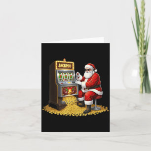 Cartão Máquina Caça-Níqueis Divertida Papai Noel Natal Gr