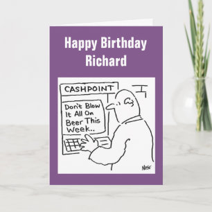 Cartão Máquina de Cashpoint diz "Não soprar a cerveja"