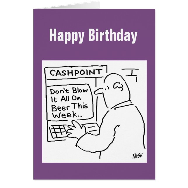 Cartão Máquina de Cashpoint diz "Não soprar a cerveja" (Frente)