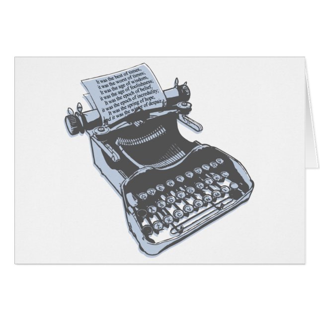 Cartão Máquina de escrever antiga (Frente Horizontal)