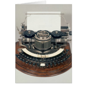 Cartão Máquina de escrever de Hammond, com o teclado