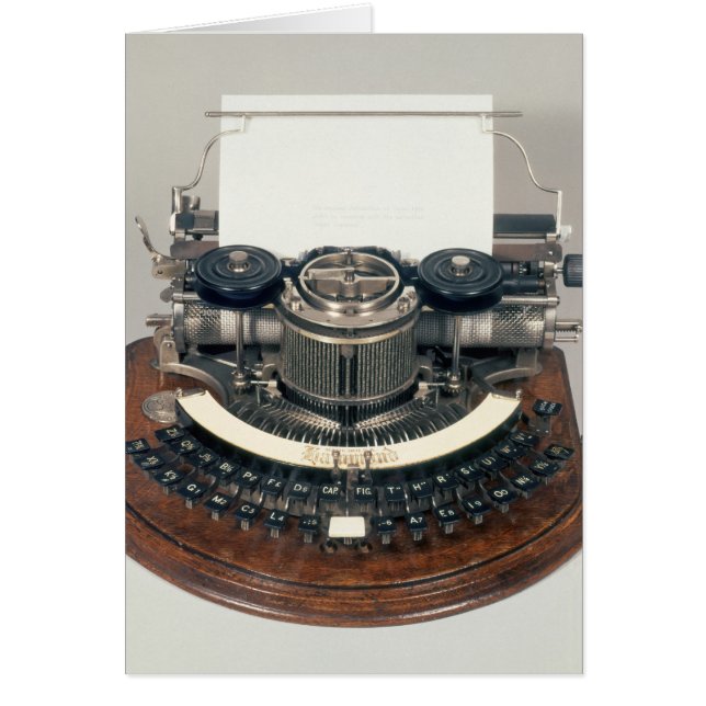 Cartão Máquina de escrever de Hammond, com o teclado (Frente)