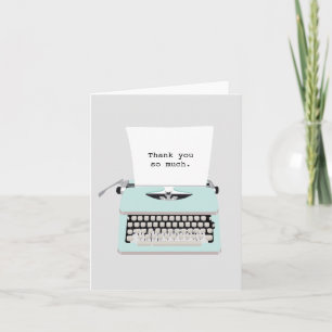 Cartão Máquina de escrever retroativa Vintage e papel pe