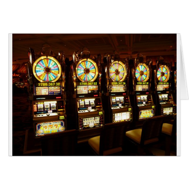 Cartão Máquina de jogo Um Bandido Armado Dinheiro Las Veg (Frente Horizontal)