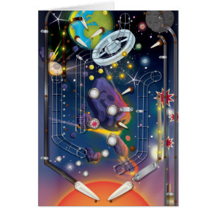 Cartão Máquina de Pinball super do espaço