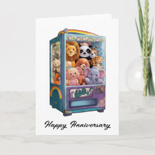 Cartão Máquina de vedação cheia de ursos de pelúcia