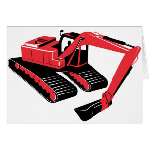 Cartão máquina escavadora da construção do escavador