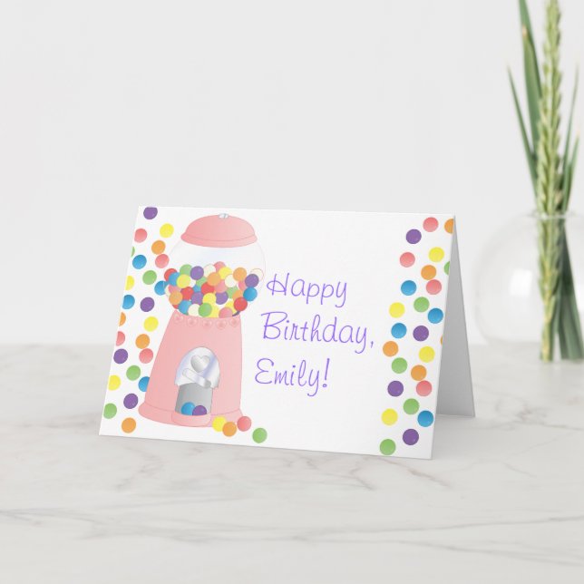 Cartão Máquina Gumbal Rosa (Frente)