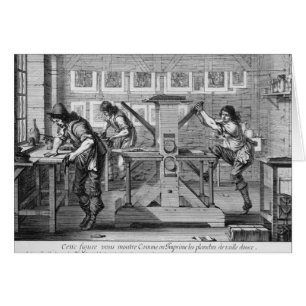 Cartão Máquina impressora francesa, 1642