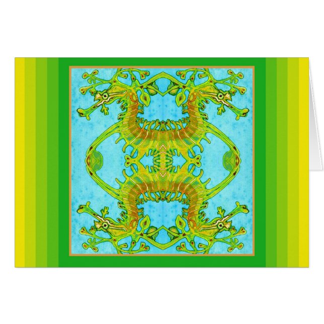 Cartão Mar-Dragão frondoso australiano (Frente Horizontal)