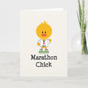 Cartão Marathon Chick Peace Love 26.2 Greeting Card