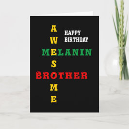 Cartão Maravilha Melanin Brother Feliz Aniversário