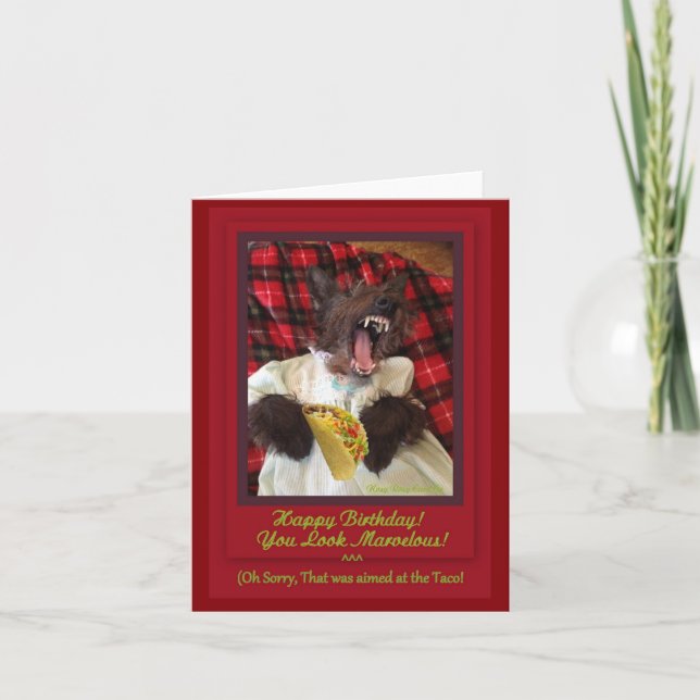 Cartão Maravilhoso Aniversário Taco (Frente)