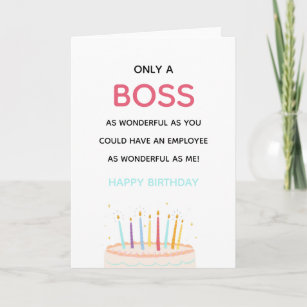 Cartão maravilhoso bolo de aniversário engraçado de chefe