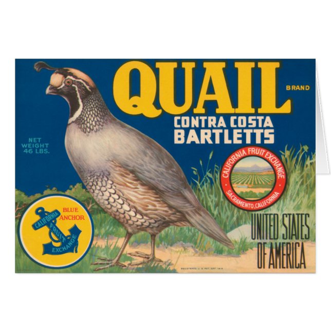 Cartão Marca Contra Costa Bartletts (Frente Horizontal)