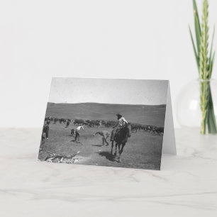 Cartão Marcagem com ferro quente dos vaqueiros