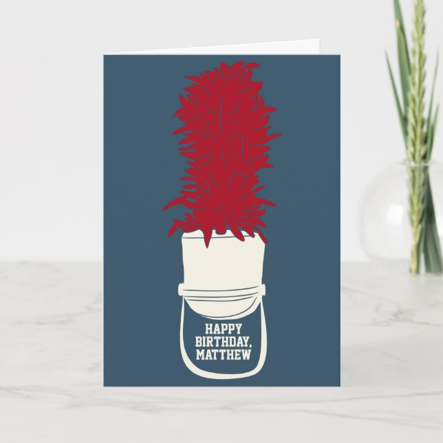 Cartão Marcando Chapéu de Banda com Penas Personalizadas (Frente)