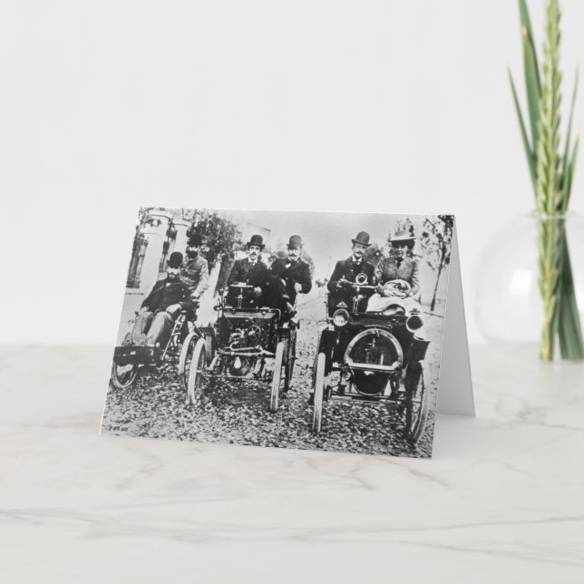 Cartão Marcel (d.1903) and Louis (1877-1944) Renault driv (Frente)