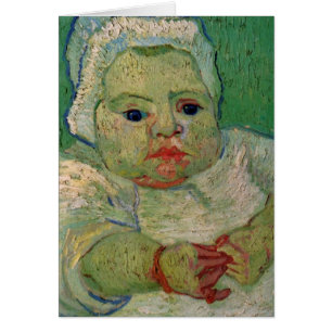 Cartão Marcelle Roulin bebê por Vincent van Gogh