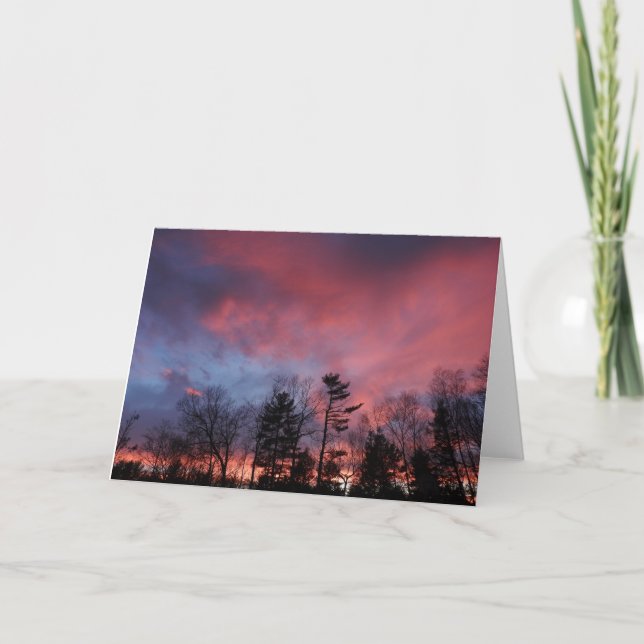 Cartão March Sunset Greeting Card, Blank Inside (Frente)