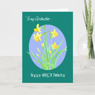 Cartão Marcha bonito dos Daffodils - Aniversário da Madr