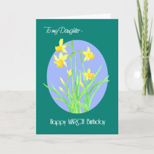 Cartão Marcha de Aniversário dos Daffodils bonito para F