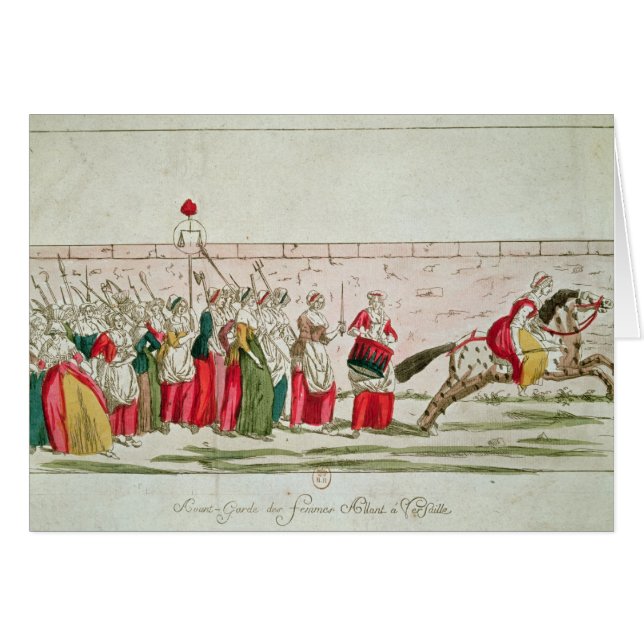 Cartão Março das mulheres em Versalhes (Frente Horizontal)
