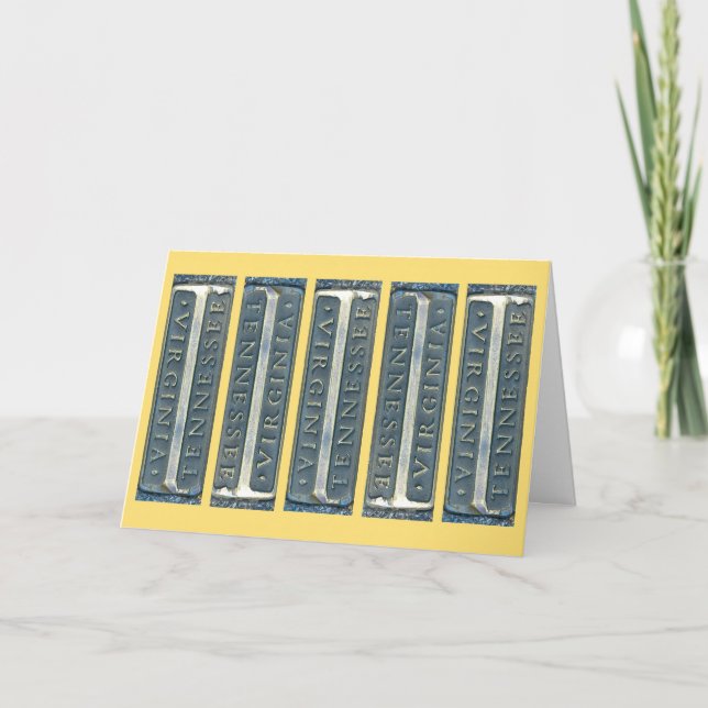 Cartão Marco de Bristol Virginia Tennessee (Frente)