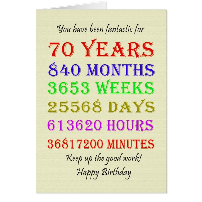 Cartão Marcos de 70 Birthday (Frente)