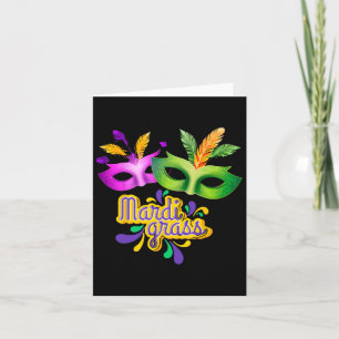 Cartão Mardi Gras 2024 Jester Outfit Crianças Meninas Hom
