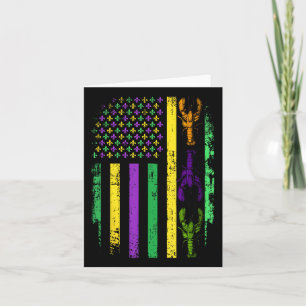 Cartão Mardi Gras - Bandeira Americana Com Peixe-Giro Nov