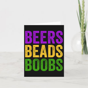 Cartão Mardi Gras Beers Miçangas Breast Tee New Orlean