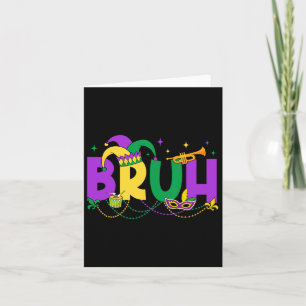 Cartão Mardi Gras Bruh Meme Mardi Gras Crianças Meninos