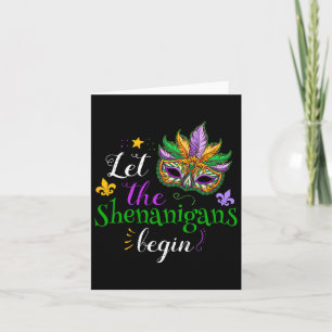 Cartão Mardi Gras Costume Deixa Os Shenanigans Começarem 