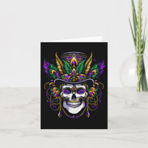 Cartão Mardi Gras Costume Sugar Skull