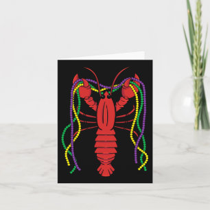 Cartão Mardi Gras Crawfish Costume Carnaval Crayfish Cele