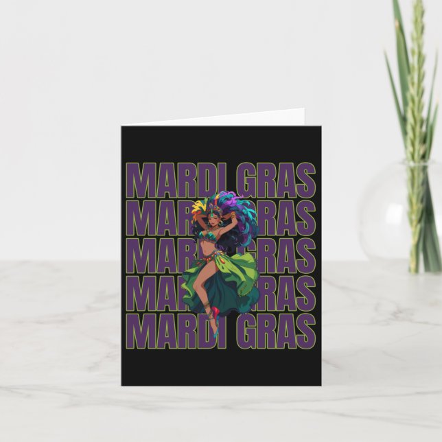 Cartão Mardi Gras Dancer Sticker (Frente)