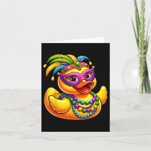 Cartão Mardi Gras Duck Vestindo Mardi Gras Costume Miçang