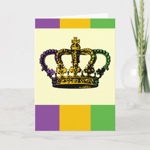 Cartão Mardi Gras Flag Crown