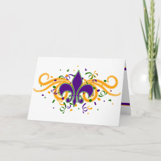 Cartão Mardi Gras Fleur-de-Lis Greeting Card