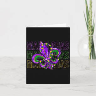 Cartão Mardi Gras Fleur De Lis Símbolo Carnaval de Louisi