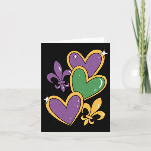 Cartão Mardi Gras Hearts Women Raparigas Toddler